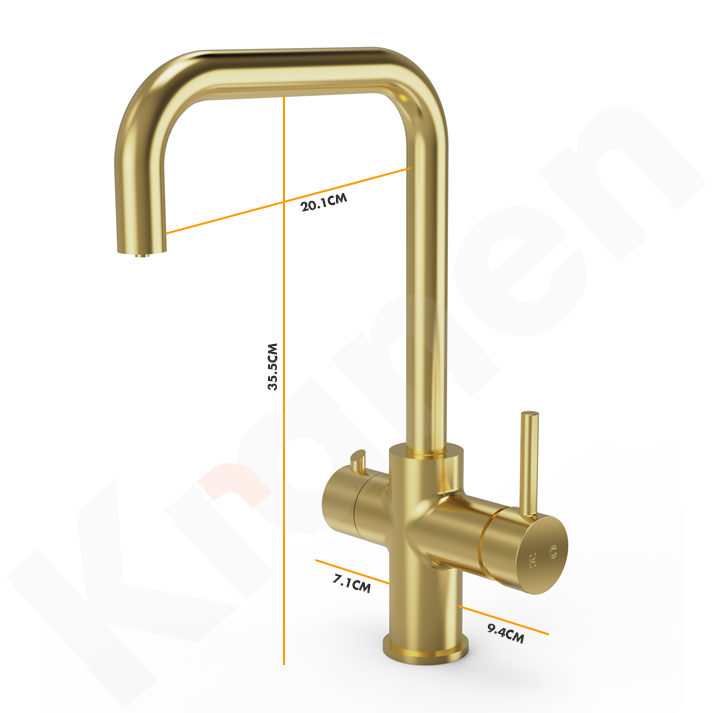 Instant 4-1 Brushed Brass Boiling Water Tap