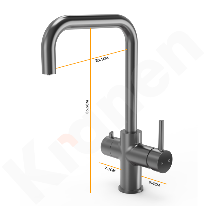 Instant 4-1 Gun Metal Boiling Water Tap