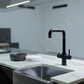 Stylish Instant 3-1 Matt Black Boiling Water Tap in-situ