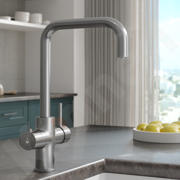 Instant 4-1 Brushed Steel Boiling Water Tap lifestyle shot
